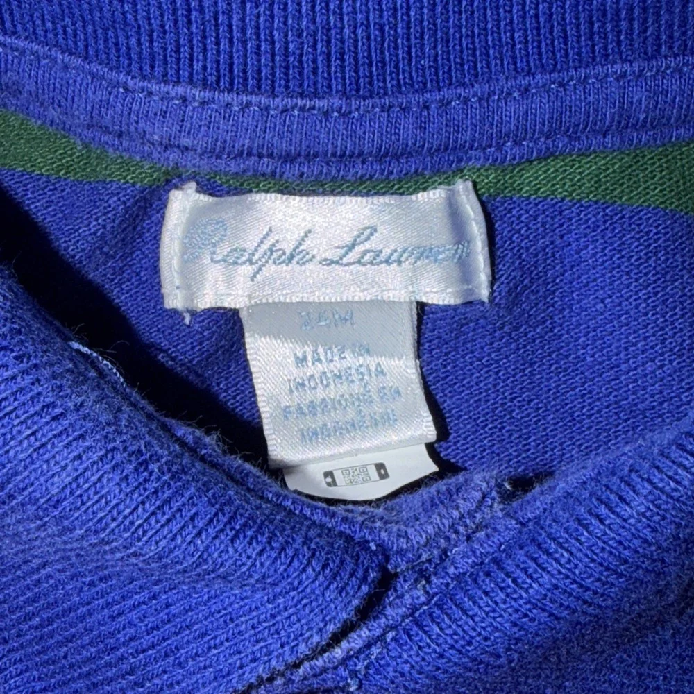 Ralph Lauren Baby 24 Months Polo Striped Romper With Snap Buttons